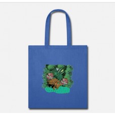 Animal Image With Its Own Touch-Smooching Tigers Royal Blue Tote Bag